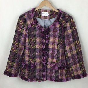 PATTY KIM New York Fringed Tweed Blazer